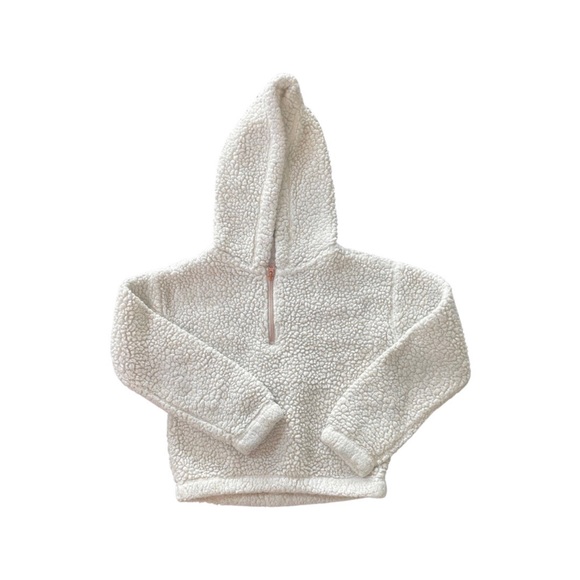 Girls Fuzzy SO 3-Quarter Zip, Small (7), White with Hold Sparkles - Picture 1 of 4